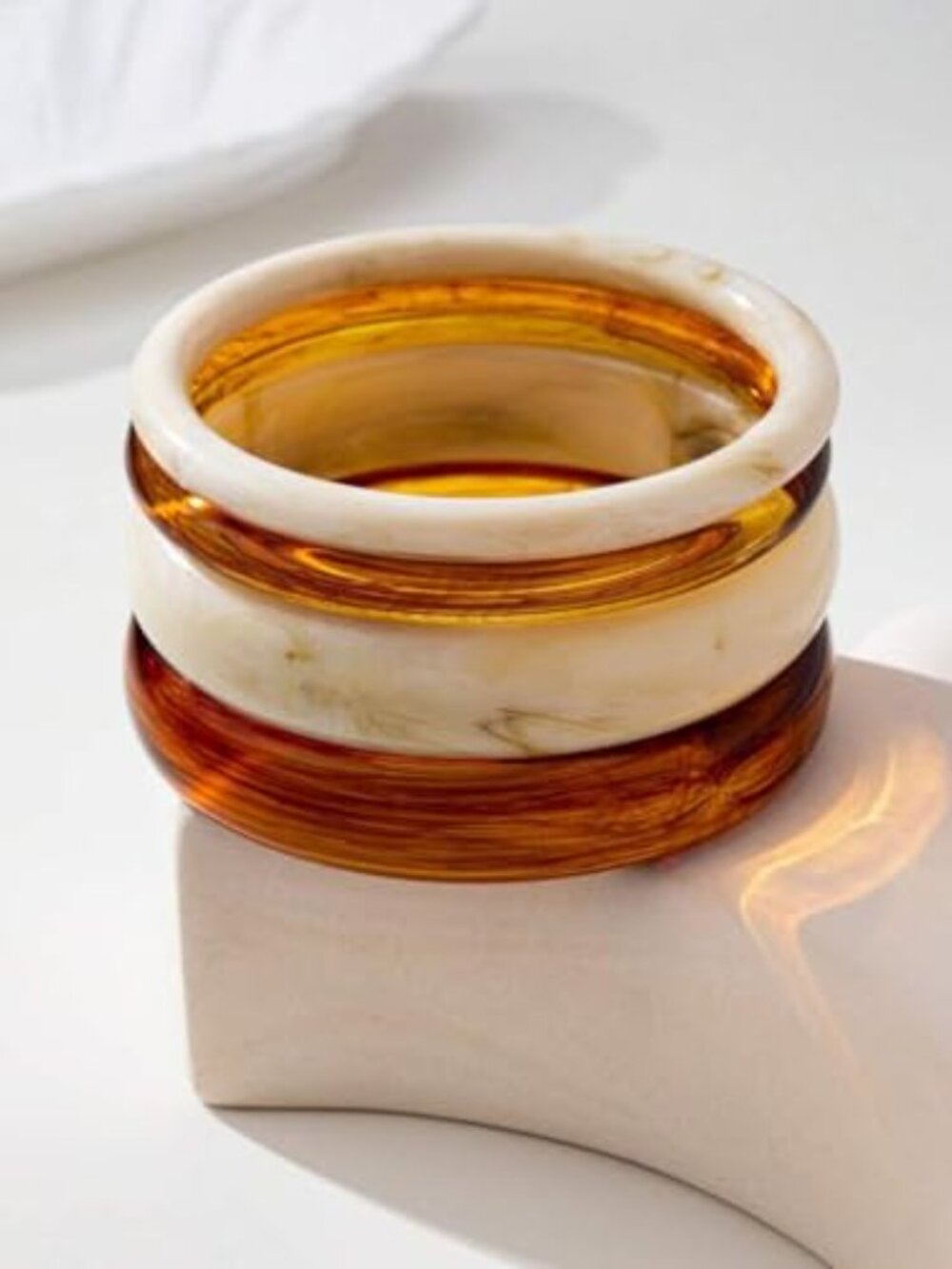 New - Acrylic Bangles Bracelets for Women, Irregular Acrylic Resin Chunky - Picture 3 of 3